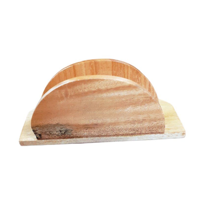 Round wooden serviette holder