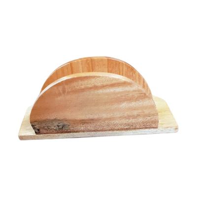 Round wooden serviette holder