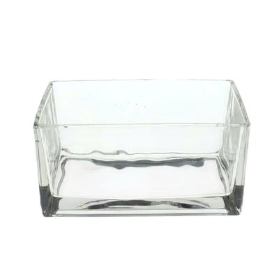 Rectangular Clear Glass Vase