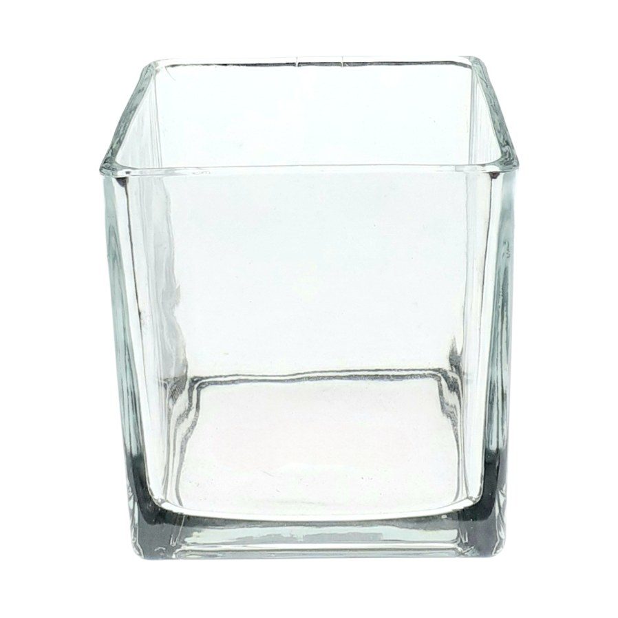 Square Glass Cube Vase 12cm