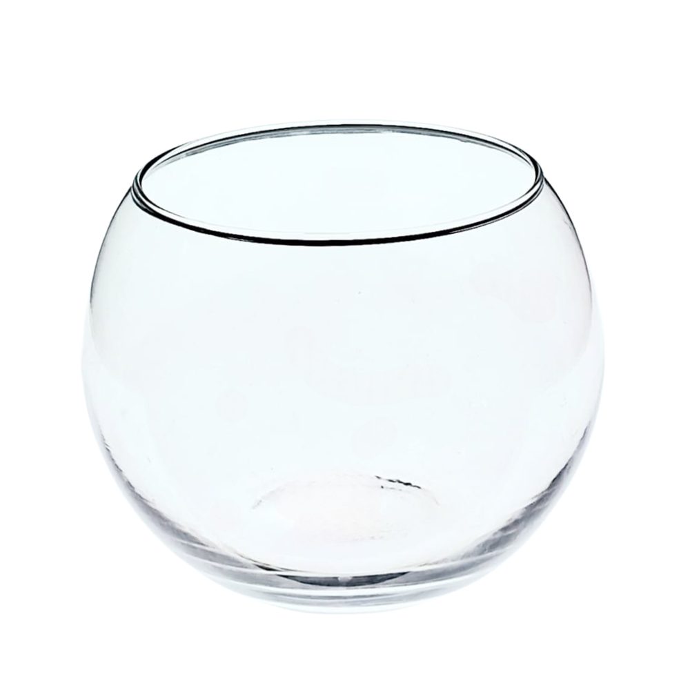 Round glass fish bowl