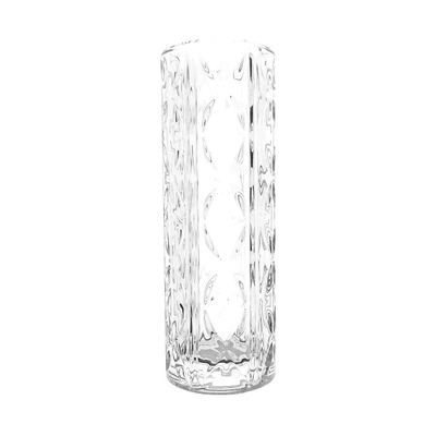 Tall Cylinder Cut Glass Vase