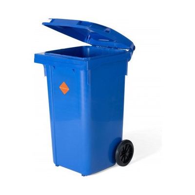 120L Blue Wheelie Bin with Lid