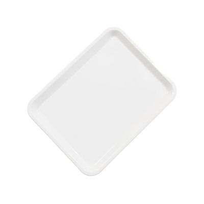 White melamine rectangular flat tray