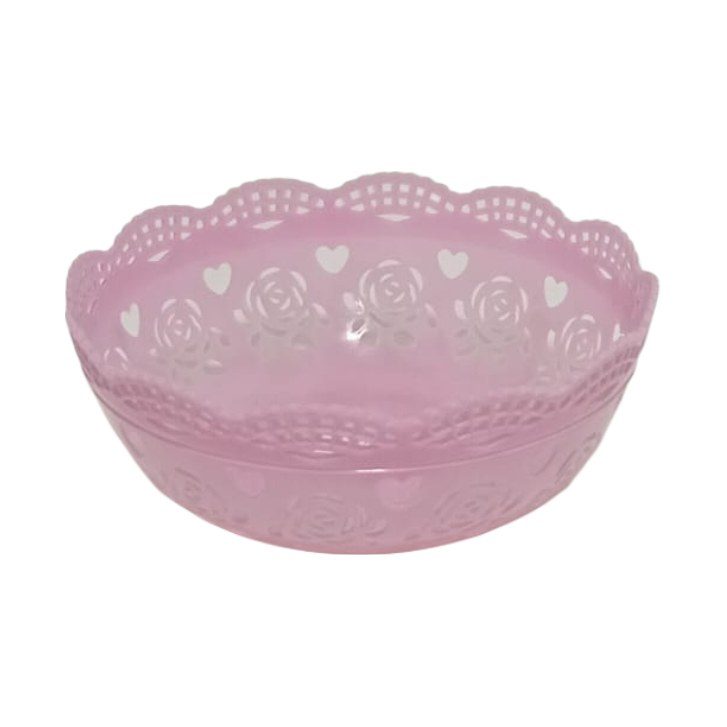 Rose Lace Plastic Fruit Basket