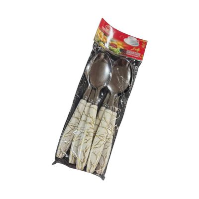 Marble-handle table spoons, 6 pack