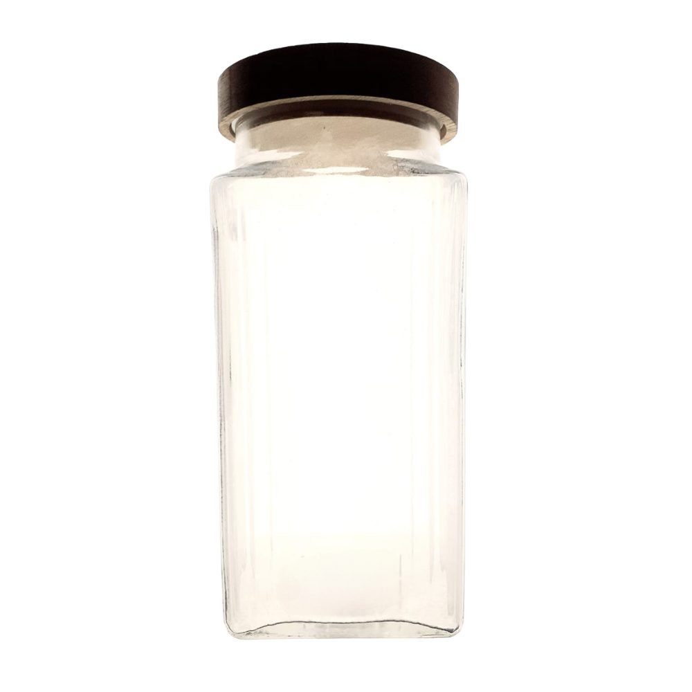 HMFG27-4B SQ GLASS BOTTLE 2340ML WOODEN LID (HEIGHT: 25CM, DIAMETER: 10.5CM)
