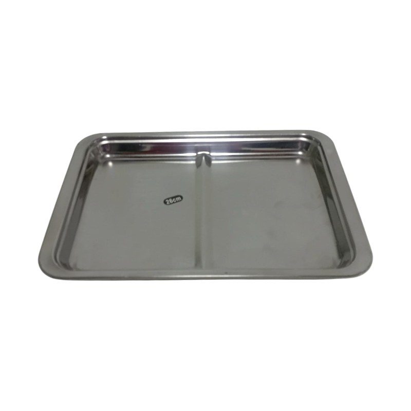 Stainless Steel Two-Section Rectangular Tray