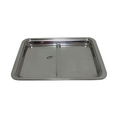 Stainless Steel Two-Section Rectangular Tray