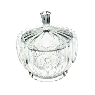 Ribbed Glass Candy Pot with Lid