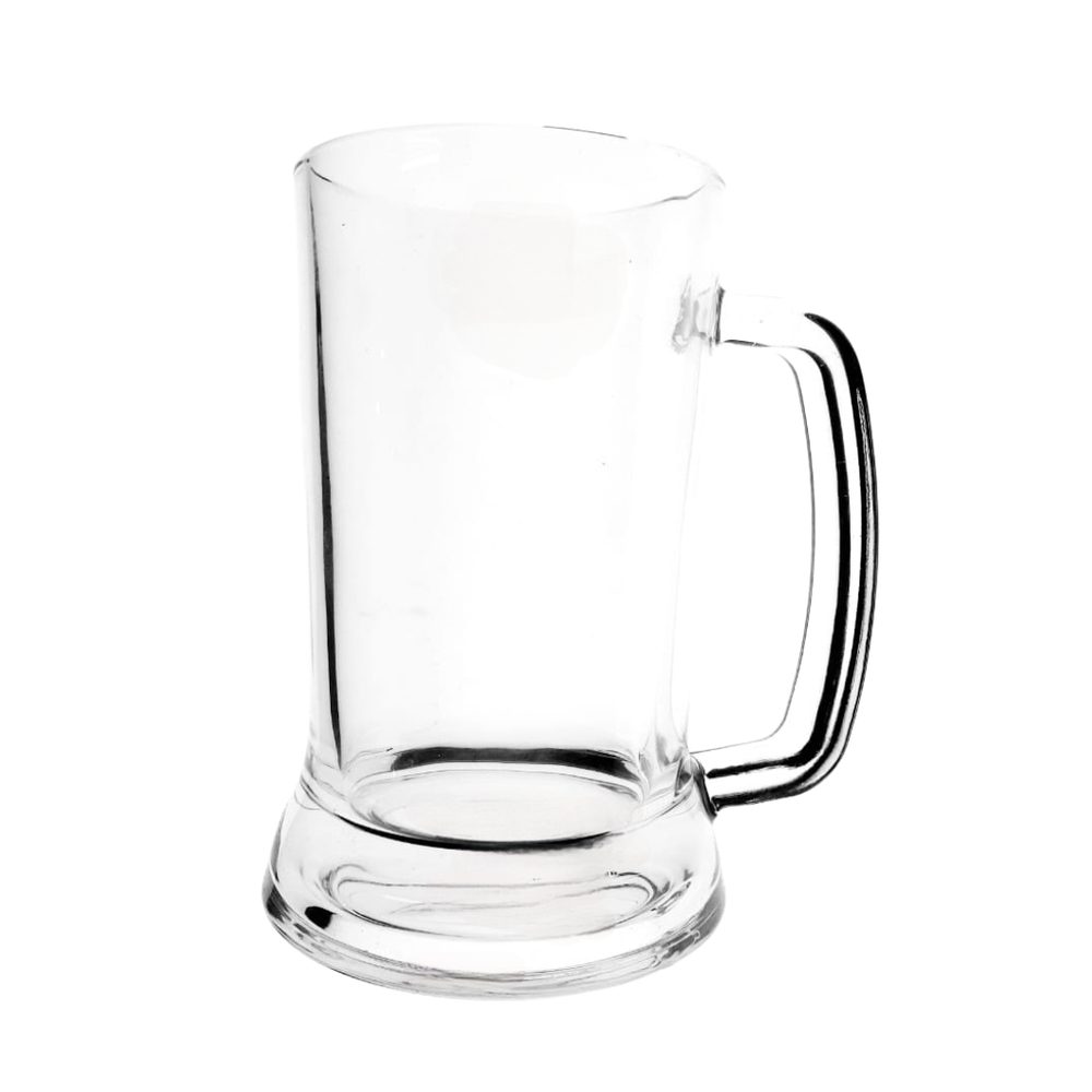 Glass beer mug with handle