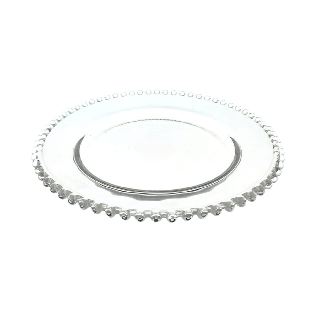 Beaded Clear Glass Side Plate