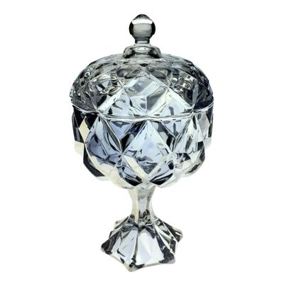 Footed Glass Sugar Pot With Lid