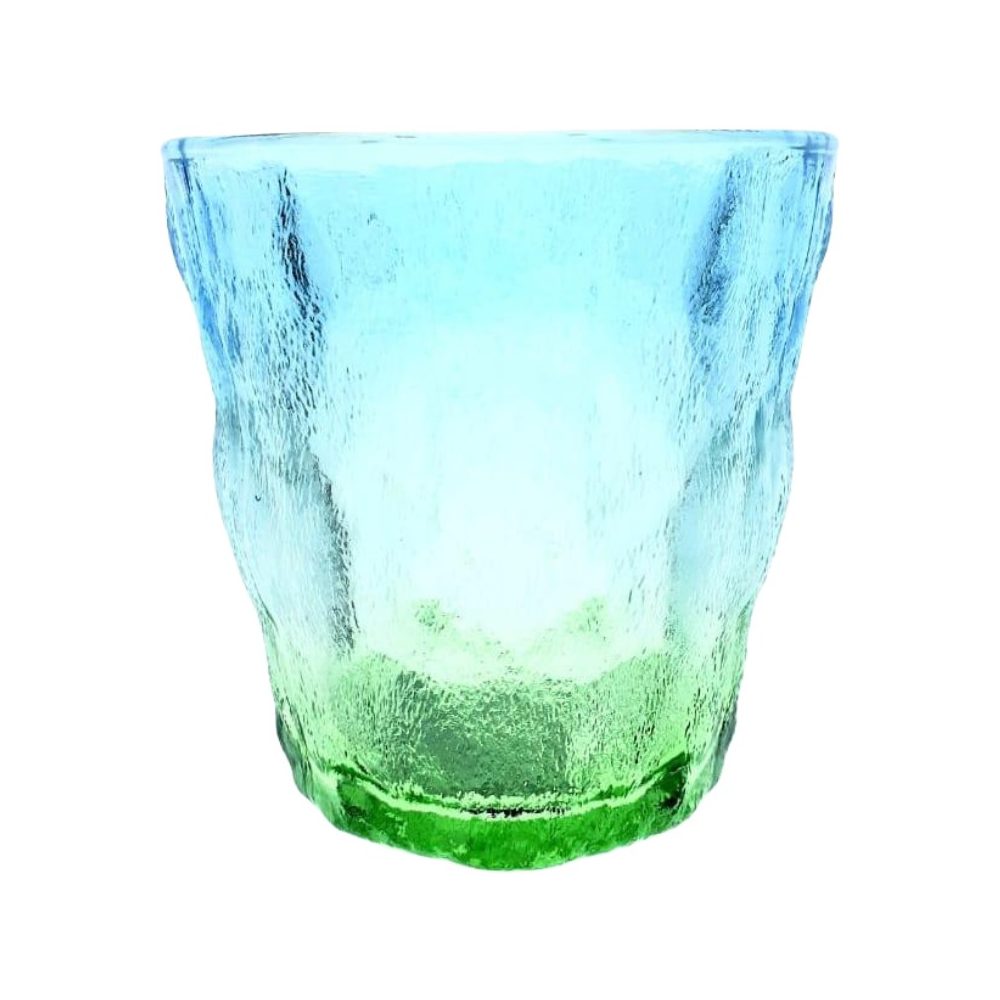 KB047-1 GLASS TUMBLER 260ML BLUE 6PCS (HEIGHT: 9CM, DIAMETER: 8.3CM)