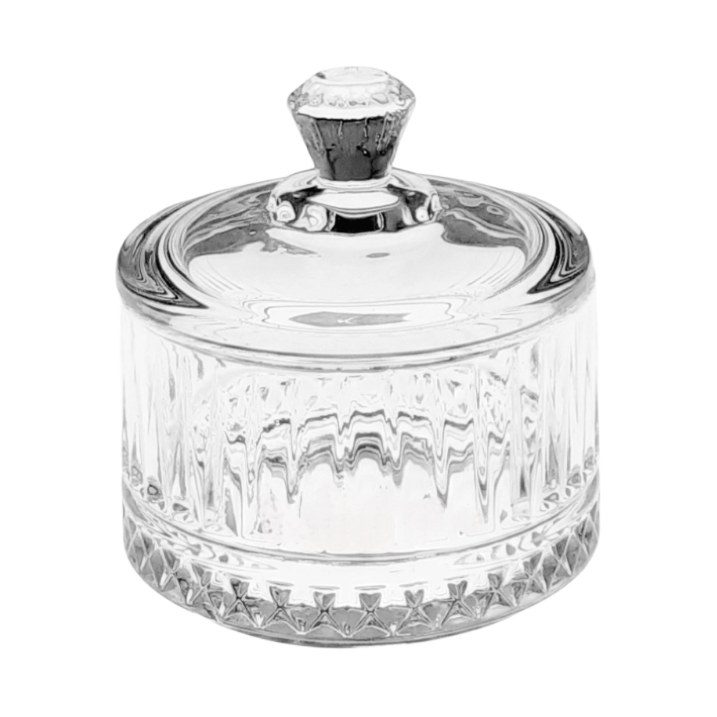 Cut glass candy pot with lid