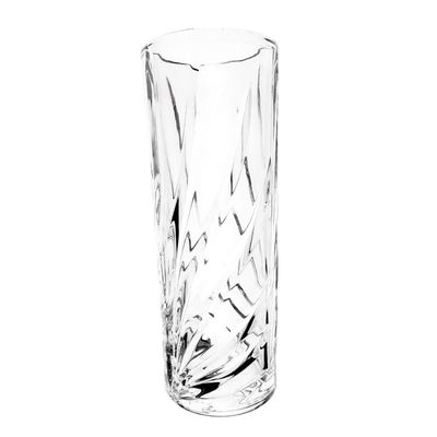 Cut-pattern glass cylinder vase