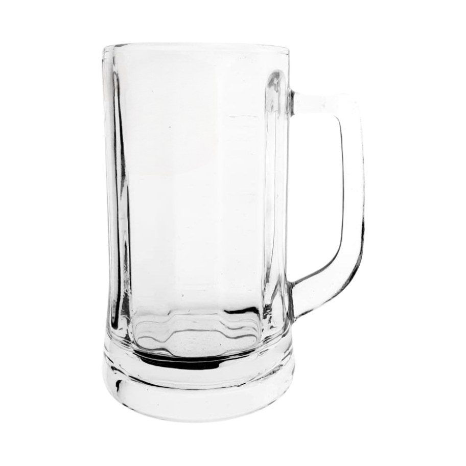 Glass beer mug with handle