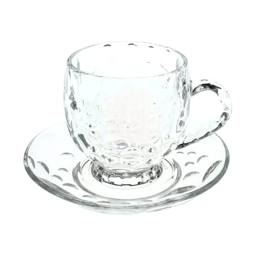 Glass Tea Cup and Saucer Set