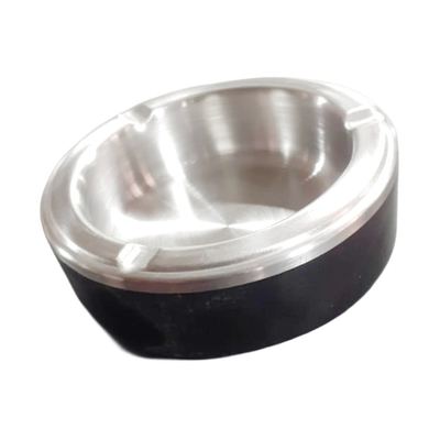 Round S/S Ashtray with Black Base