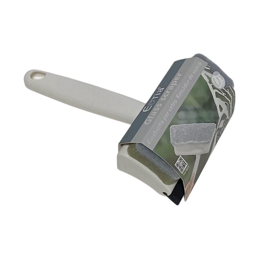 Handheld glass squeegee with sponge