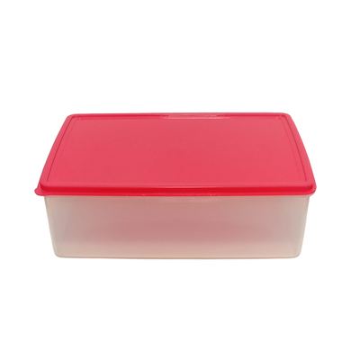 Rectangular plastic storage box with lid