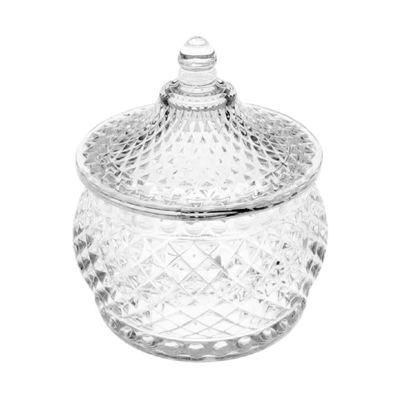Cut-glass candy pot with lid