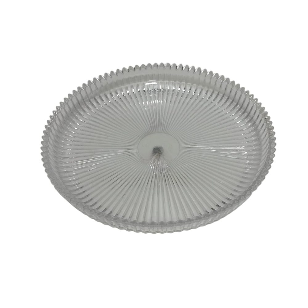 Clear ribbed polycarbonate tart dish