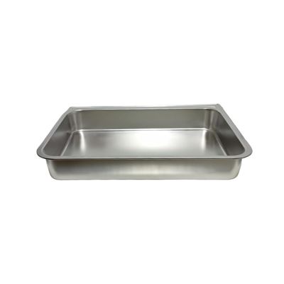 Large stainless steel deep dish tray