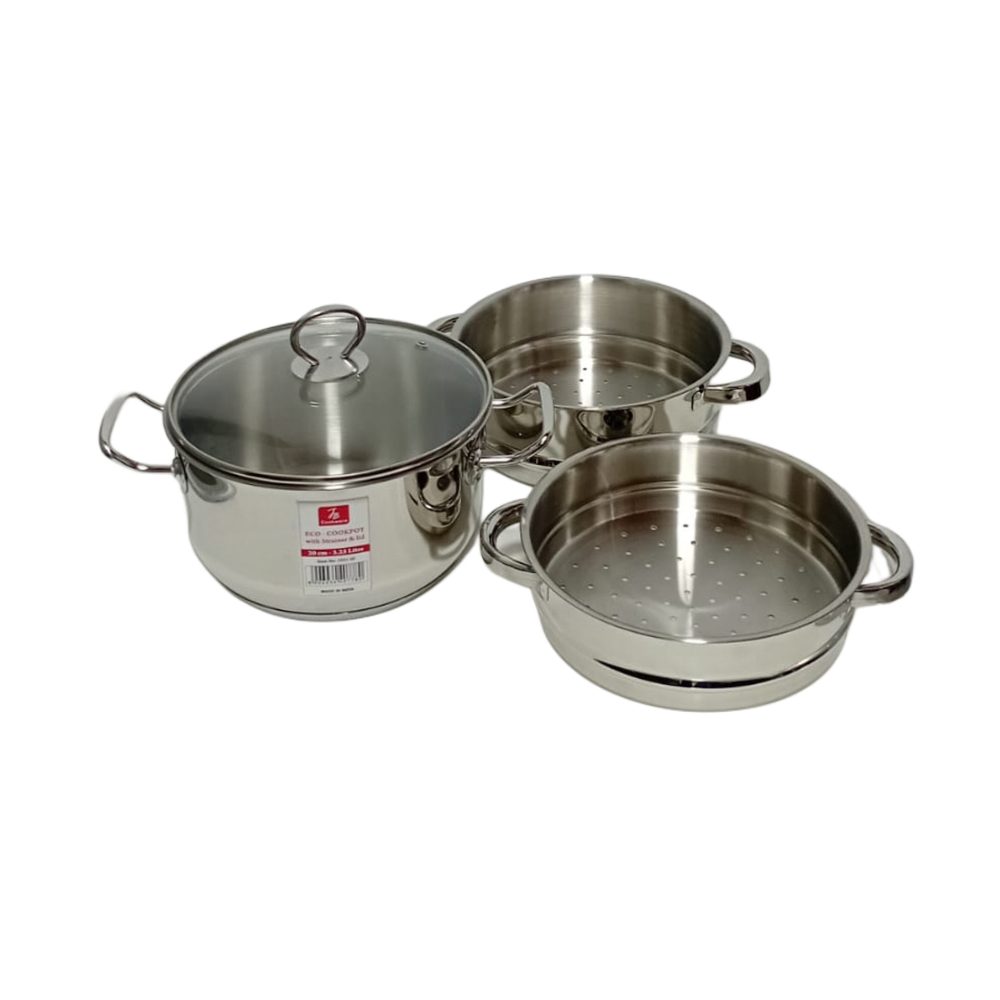 Stainless Steel 3-Tier Steamer Pot, 20cm