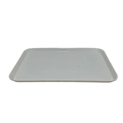 White melamine flat serving tray