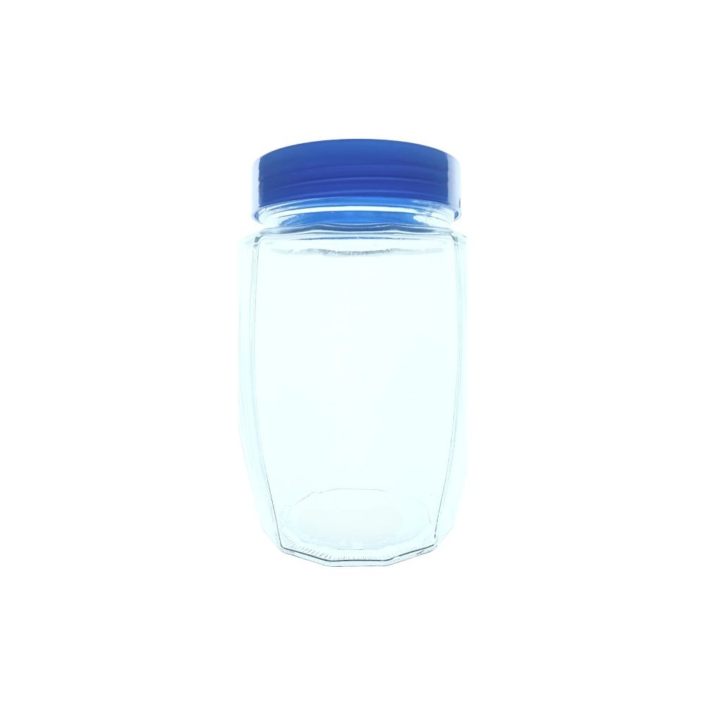 Glass Storage Jar with Blue Lid