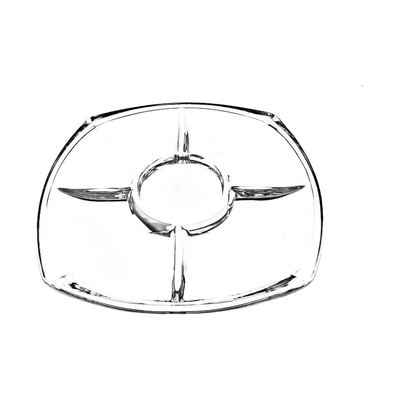 Divided Glass Serving Tray, 31cm