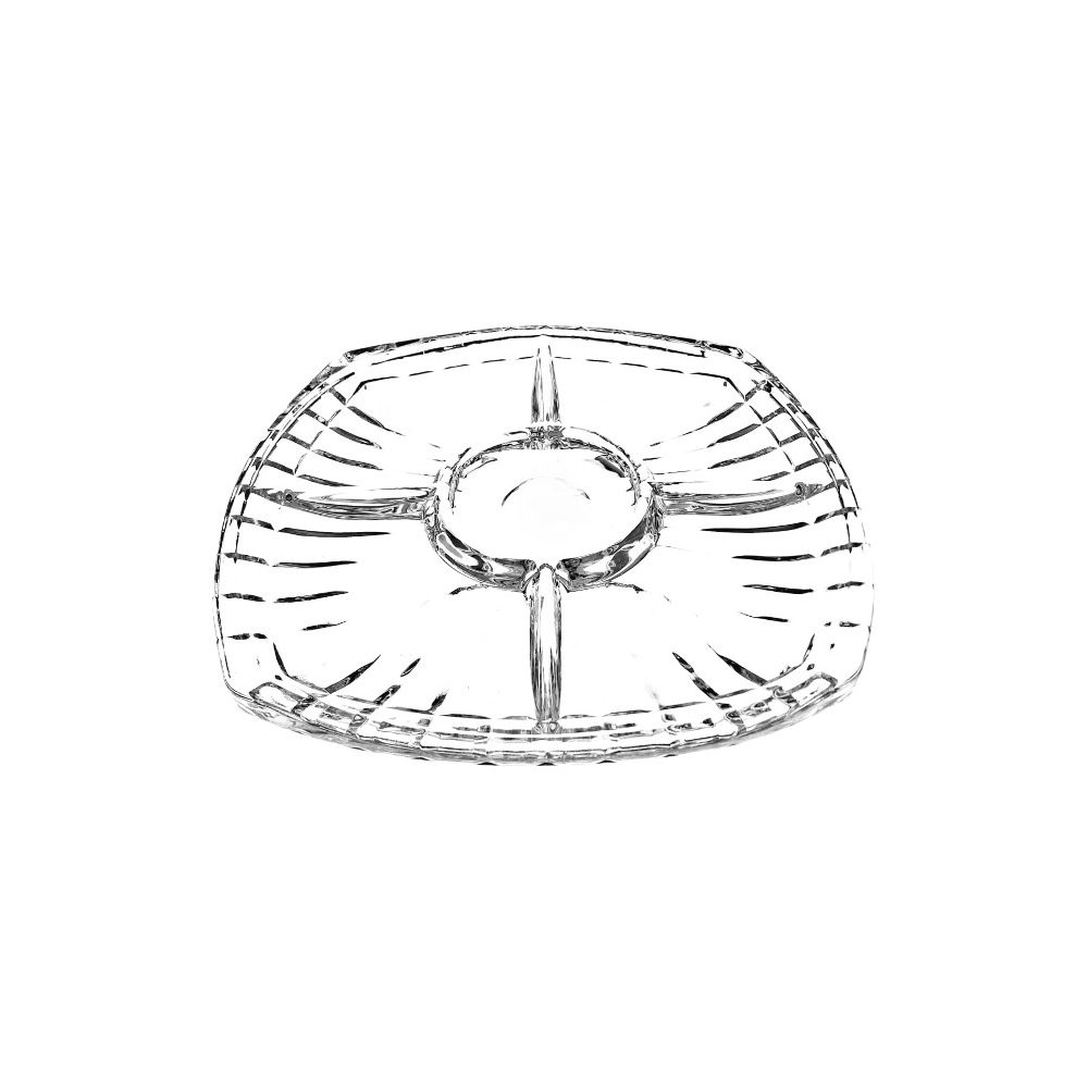Divided glass serving tray