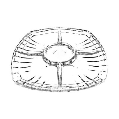 Divided glass serving tray