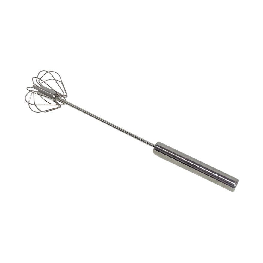 Push-Press Stainless Steel Egg Whisk
