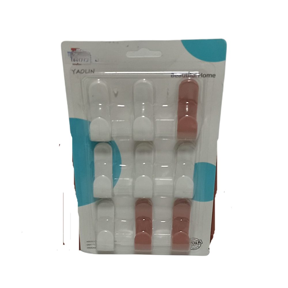 Self-adhesive plastic wall hooks card