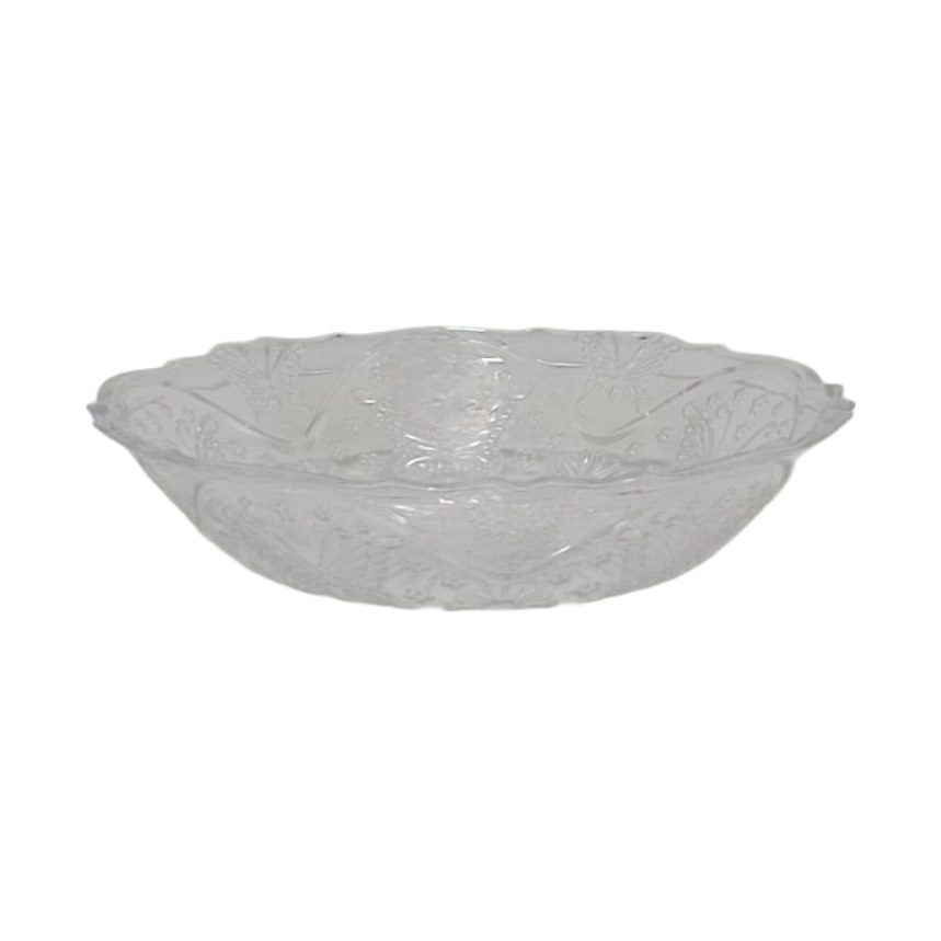 Clear crystal-look plastic serving bowl