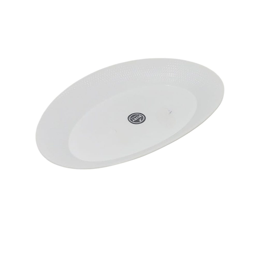 White Oval Plastic Serving Tray