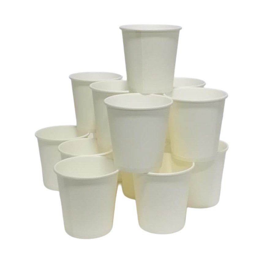 White paper cups 175ml, 50 pack