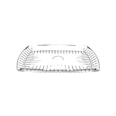 Rectangular Ribbed Glass Serving Tray