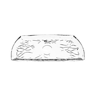 Rectangular textured glass serving tray