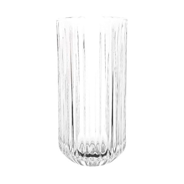 Ribbed Tall Water Tumbler, 370ml (6 Pack)