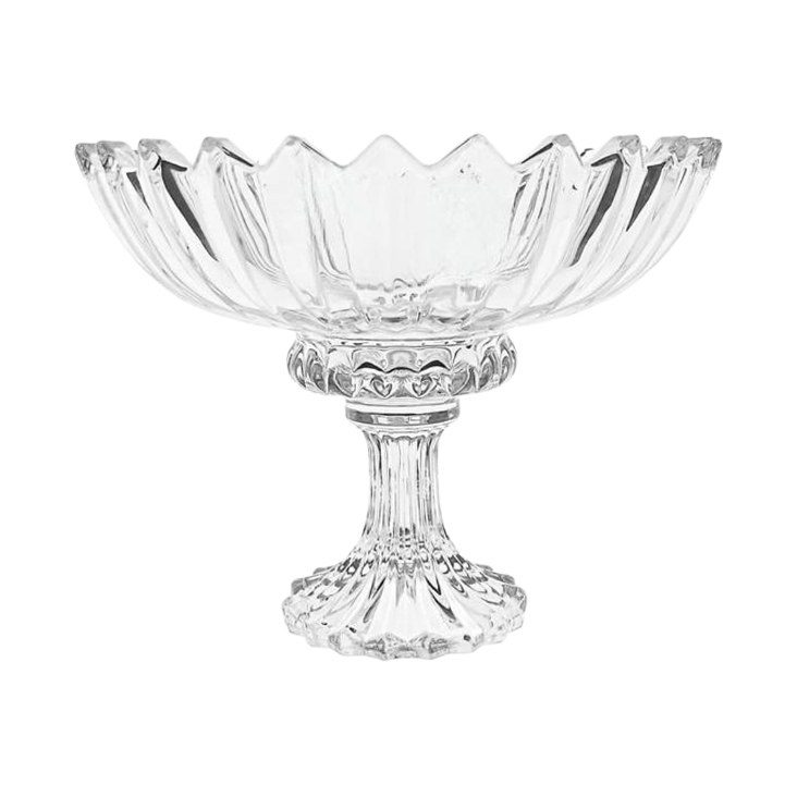 Footed glass candy bowl
