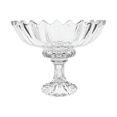 Footed glass candy bowl