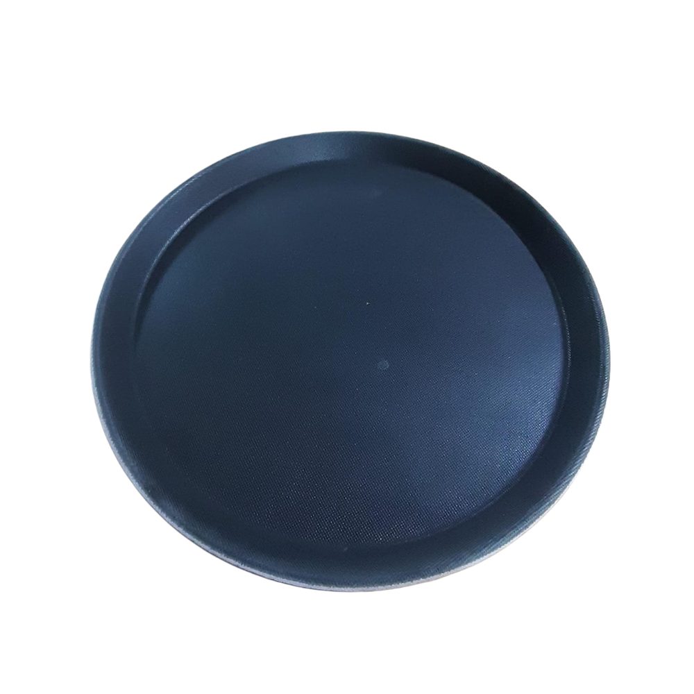 Round non-slip black bar tray