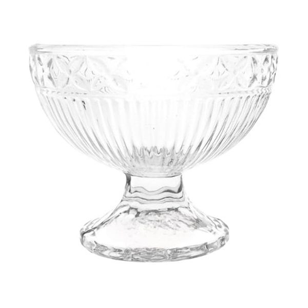 Footed glass ice cream cup