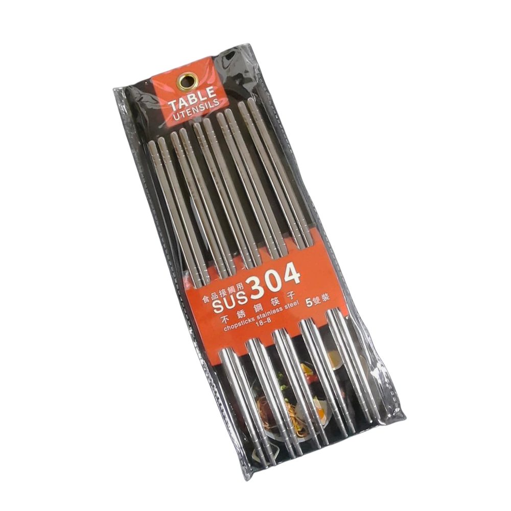 Stainless Steel Chopsticks, 5 Pairs
