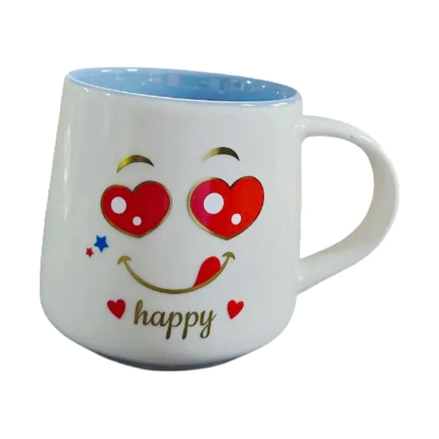 Printed Ceramic Happy Face Mug