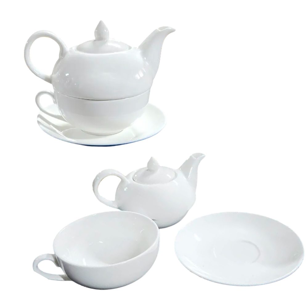 5517-35 M3944 CERAMIC TEA POT, CUP & SAUCER