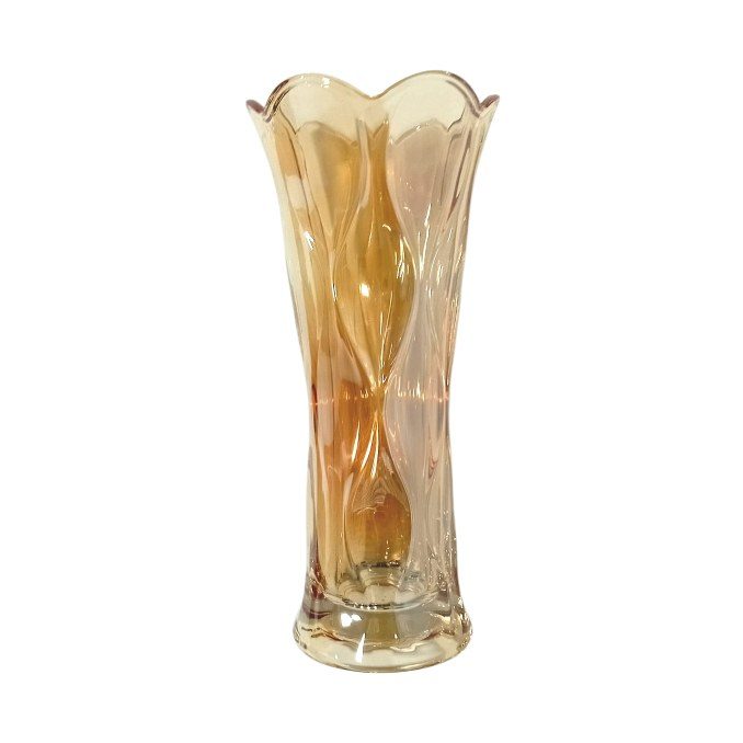 Gold Tinted Glass Flower Vase
